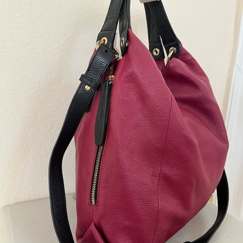 Furla crossbody bag gray and pink like new with light metal marks