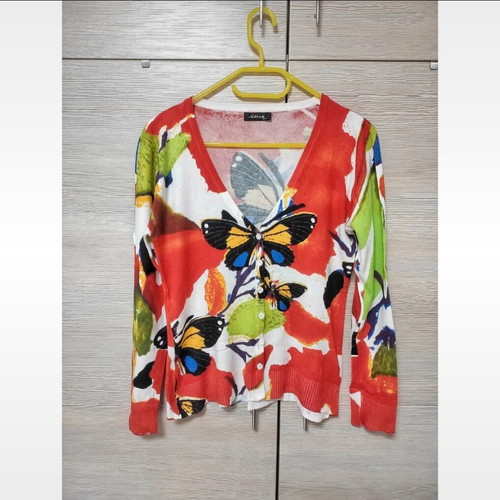 Cardigan knit long sleeve top v-neck cotton silk blouse / τοπ ζακέτα βαμβάκι μετάξι
