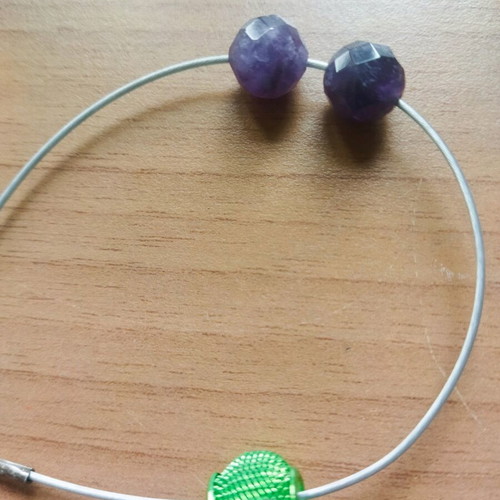 Beaded bracelet like new handmade multicolor and silver