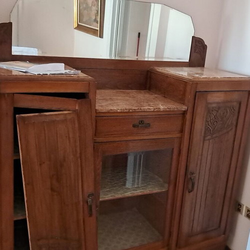Buffet with marble and mirror, early 1900s