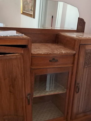 Buffet with marble and mirror, early 1900s