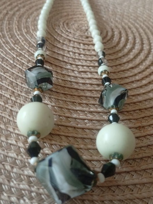 Vintage necklaces with glass and synthetic beads 1970 used