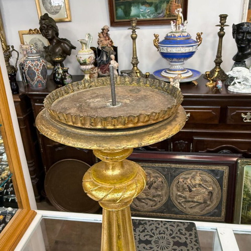Wooden Candlestick 8195 like new with gilding, 50cm