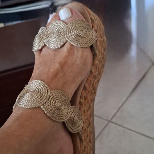 Platform sandals used, size 38, gold