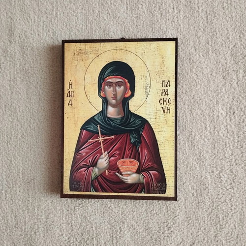 Icon of Saint Paraskevi wooden new, Byzantine style copy