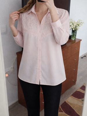 Πουκάμισο γυναικείο vintage ροζ κουφετί καινούργιο μέγεθος M