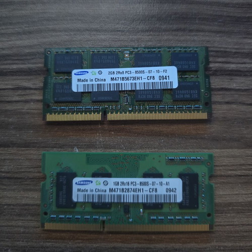 DDR3 SoDimm 3GB used, PC3-8500S 1066 MHz