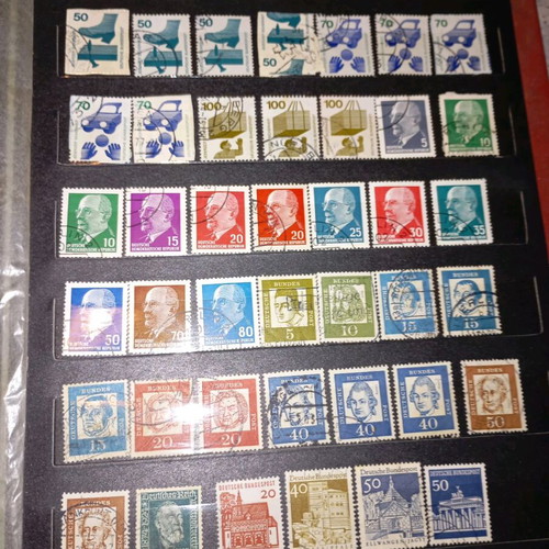 Stamp collection used with album