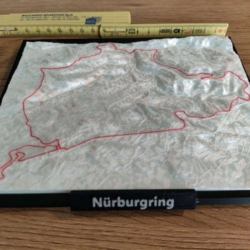 Nürburgring τρισδιάστατη εκτύπωση καινούργια, ανάγλυφο διαδρομής 18x14 εκ.
