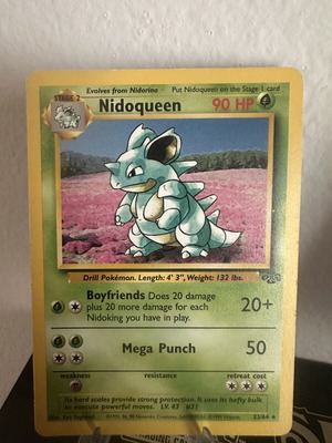 Pokemon Nidoqueen 23/64 Jungle Rare Vintage English Card like new
