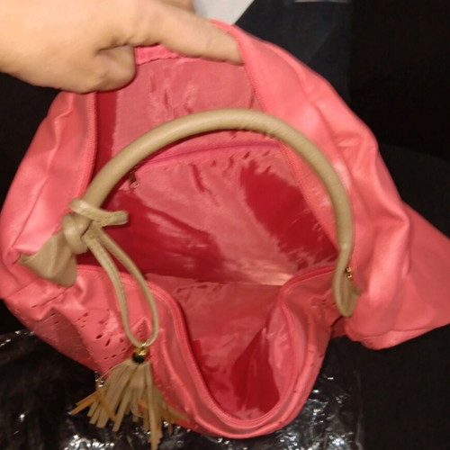 Large shoulder bag beach style new, red and orange