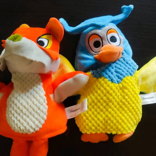 Stuffed toys for puppet theater like new, fox and owl