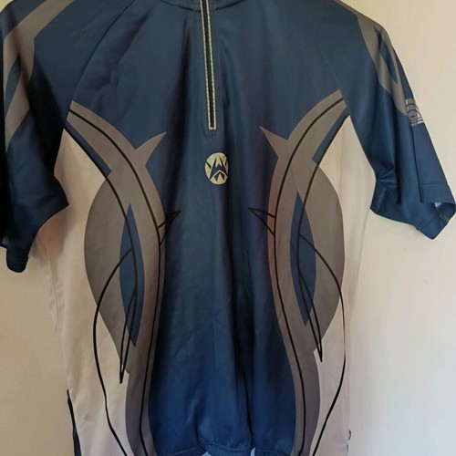 Cycling jersey used, size large, blue