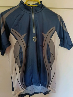 Cycling jersey used, size large, blue
