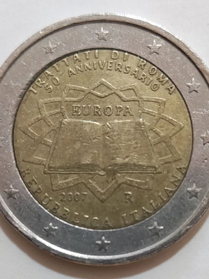 Ιταλικό αναμνηστικό δίευρο 2€ 2007 Συνθήκη της Ρώμης μεταχειρισμένο