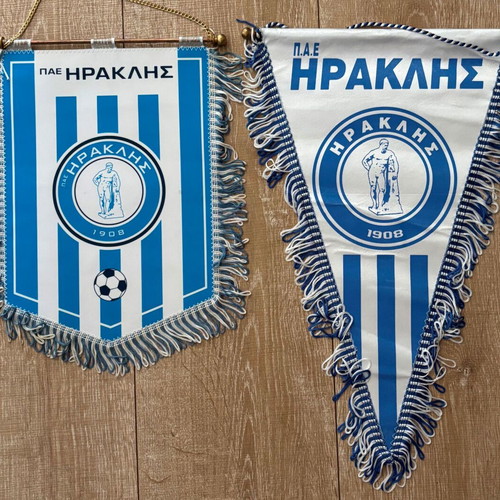 Iraklis two captain's pennants from matches