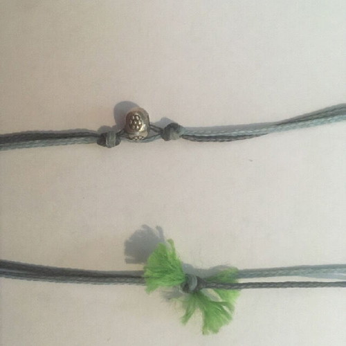 Necklace handmade summer like new, blue and silver