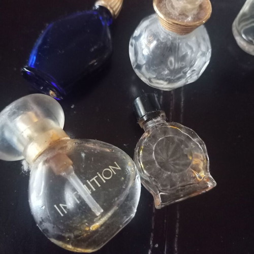 Empty perfume bottles and miniatures used, set of 13 pieces