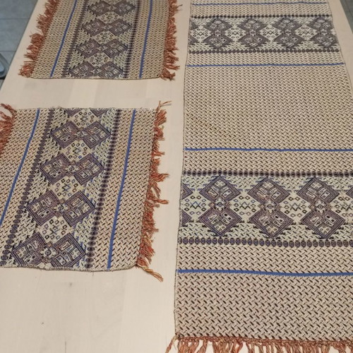 Set of 3 handmade loom textiles, new