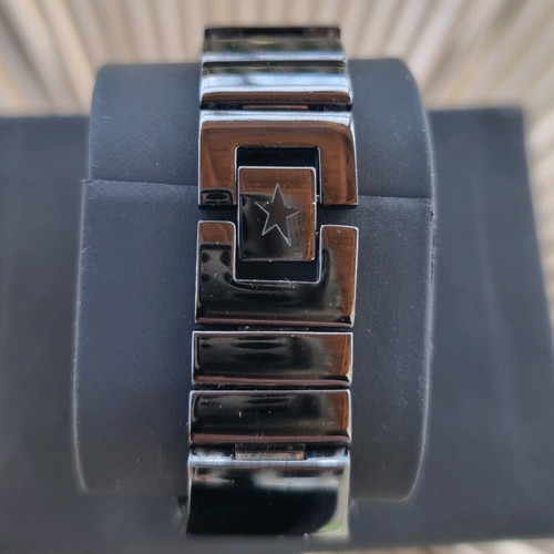 Thierry Mugler wristwatch like new, black stainless steel bracelet