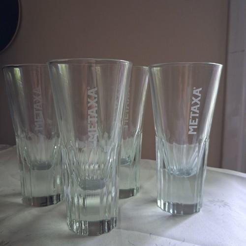 Metaxa collectible cognac glasses set of 4 new