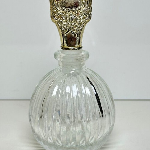 Vintage crystal perfume bottle, Victorian Baroque style