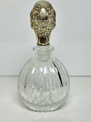 Vintage crystal perfume bottle, Victorian Baroque style