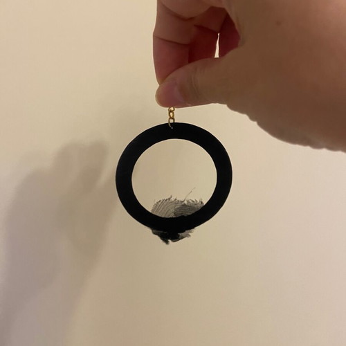 Earrings faux black hoop like new