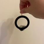 Earrings faux black hoop like new