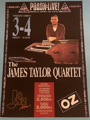 James Taylor Quartet original 1990s music poster, Rodon Athens