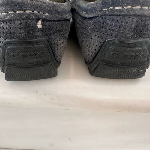 Geox men's moccasins used, leather, blue, size 40