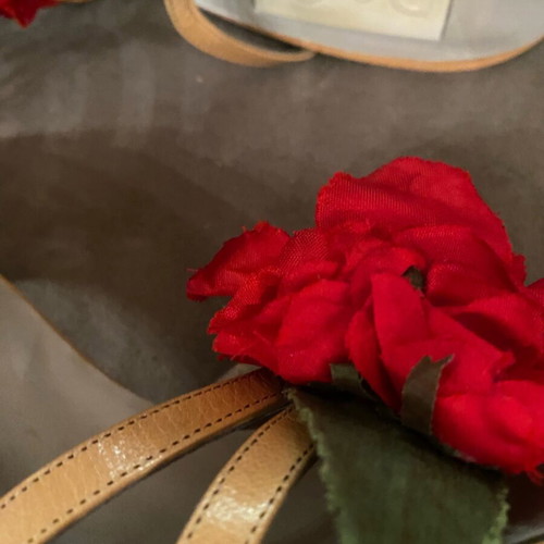 Dolce & Gabbana sandals with roses like new, beige