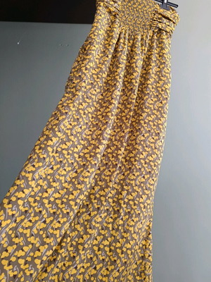 Maxi strapless dress Pepe Jeans like new, brown and yellow