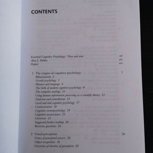 Essential Cognitive Psychology by Alan J Parkin new, English