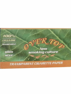 Over Top transparent cigarette paper new, 50 leaves