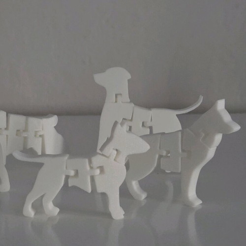 Articulated dog figures new, set of 7 pieces