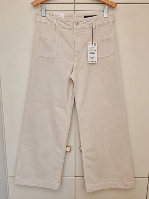 Zara wide leg παντελόνα καινούργια, νούμερο 46, εκρού
