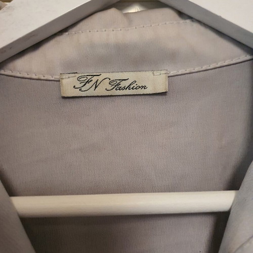 Silver shirt like new, silk-like fabric, size approx. 50 cm armpit to armpit