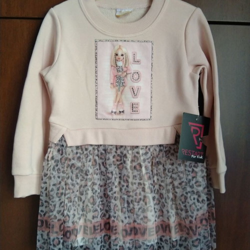 Girls' dress new 2-3 years set with pink pastel vest