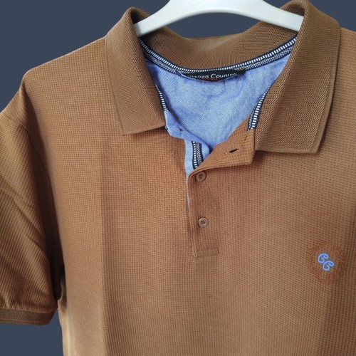 Canadian Country men's polo shirt, tobacco color, 3XL