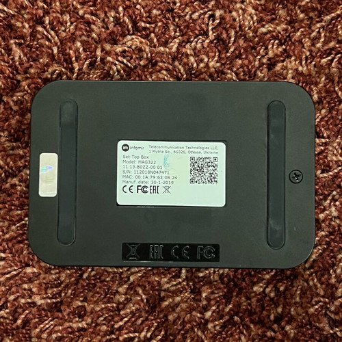 Infomir MAG 322 used IPTV box with remote and HDMI cable