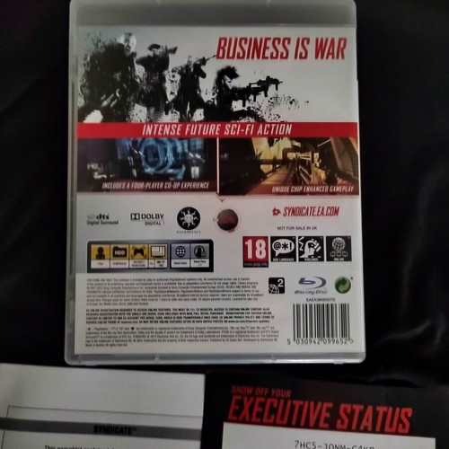 Syndicate PS3 game used, Executive Status Edition