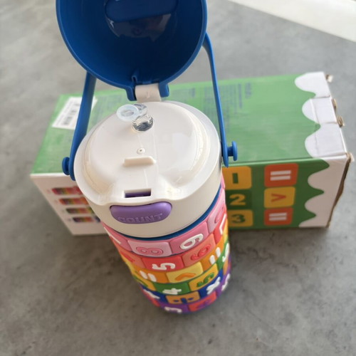 Interactive Number Water Bottle for Kids with Strap new