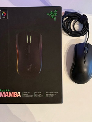 Razer Mamba gaming mouse used, wired, RGB Chroma