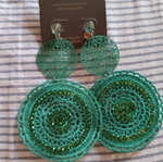 Dangling earrings like new, green