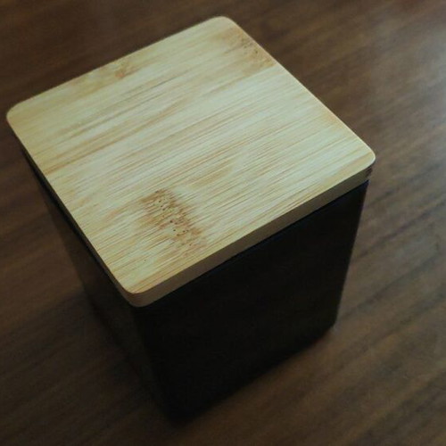 Handmade soy candle in glass container with wooden lid made to order