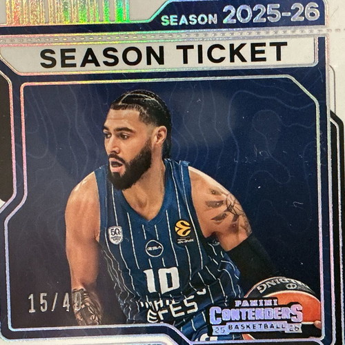 Isaïa Cordinier Panini Contenders Jersey Patch Card 2025-26