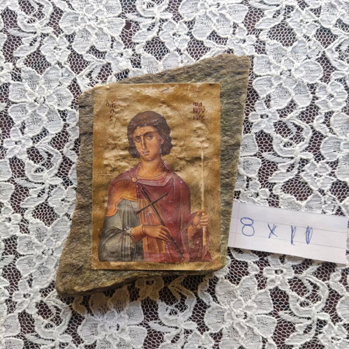 Stone icon of Saint Fanourios like new