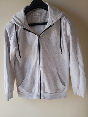 Bershka unisex grey hoodie with zipper