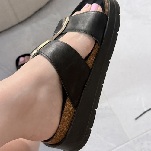 Exe slippers like new with thick sole and golden buckle, size 41